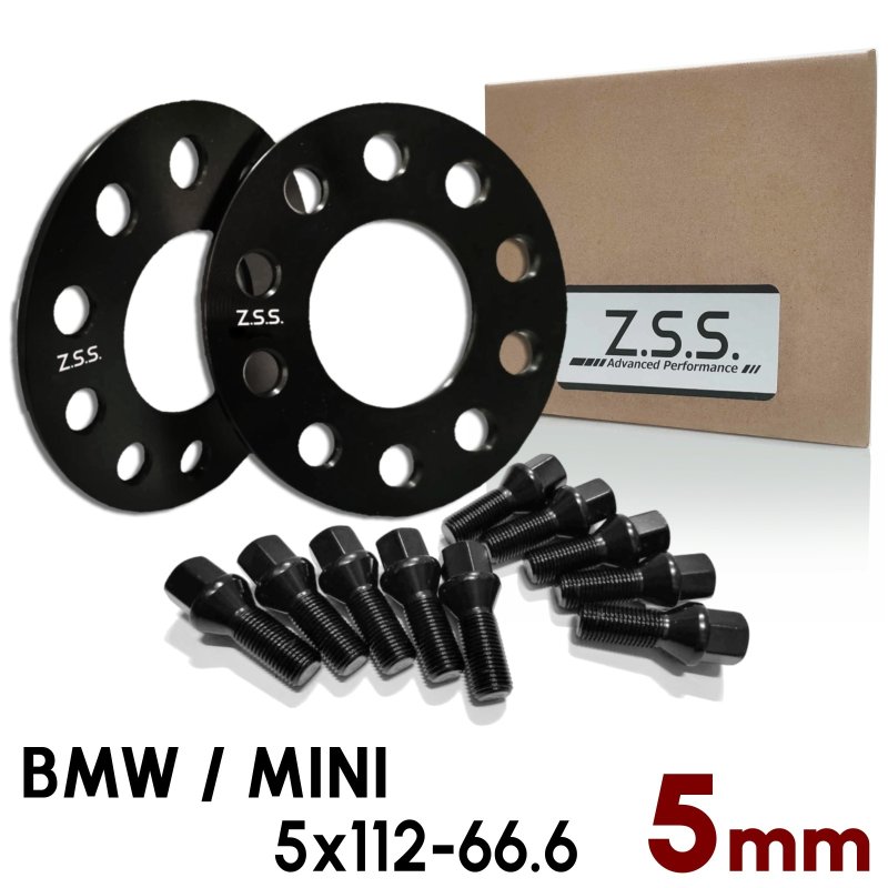 画像1: 【5mm】 BMW / MINI 専用設計 PCD112 5穴 ハブ径66.6φ ワイドトレッド スペーサー 5x112-66.6φ (1)