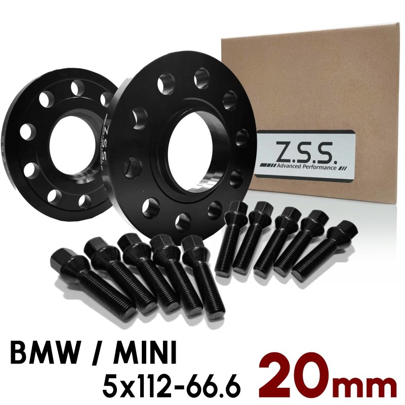 画像1: 【20mm】 BMW / MINI 専用設計 PCD112 5穴 ハブ径66.6φ ワイドトレッド スペーサー 5x112-66.6φ (1)